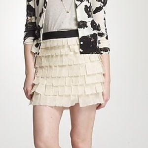 J. Crew Cream Tiered Mini Skirt